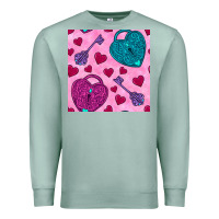 Seafoam valentines day lock and key seamless pattern Premium Sweatshirt - BundleAndBundleShop