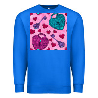 True Royal valentines day lock and key seamless pattern Premium Sweatshirt - BundleAndBundleShop