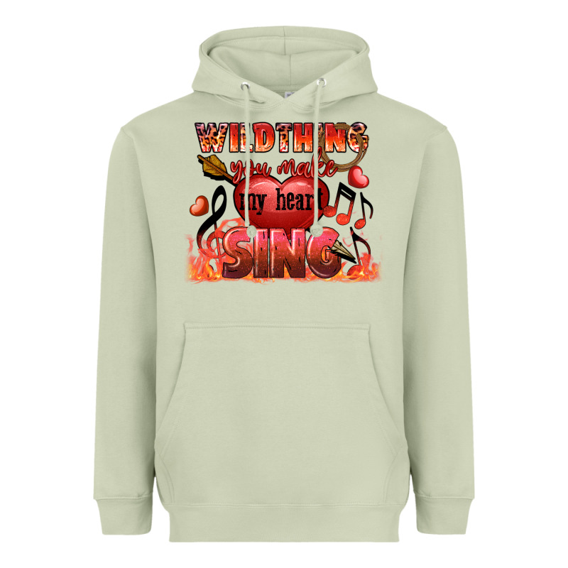 Valentine's Day Wild Thing You Make My Heart Sing Heavyweight Hoodie by FaDigitalArtStudio | Teevron