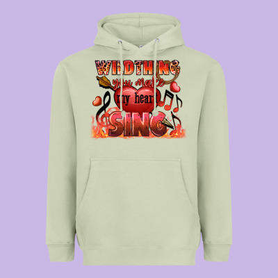 Valentine's Day Wild Thing You Make My Heart Sing Heavyweight Hoodie Designed By Fadigitalartstudio