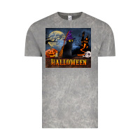 Cloud Rock Black Cat Halloween Vintage Tee - LillyAllenDesigns