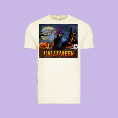 Black Cat Halloween Vintage Tee Designed By Lillyallendesigns