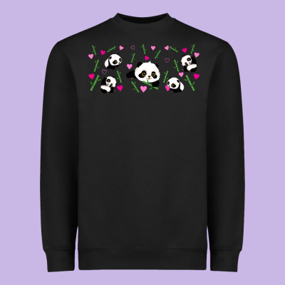 Cute Panda Heavyweight Sweatshirt Designed By Tumblerdesignbyshophia
