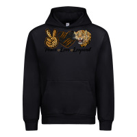 Black Peace Love Lion Head Urban Hoodie - LillyAllenDesigns