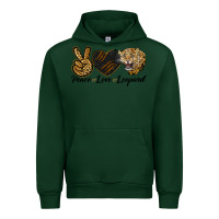 Forest Green Peace Love Lion Head Urban Hoodie - LillyAllenDesigns