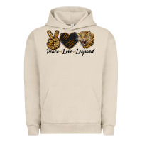 Pigment French Oak Peace Love Lion Head Urban Hoodie - LillyAllenDesigns