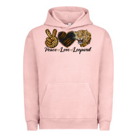 Pigment Salmon Peace Love Lion Head Urban Hoodie - LillyAllenDesigns