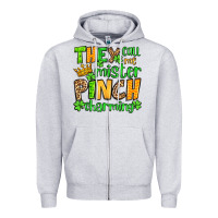 Heather Grey St. Patrick's They call me mister pinch charming Zipper Hoodie - OliviaCreatesArt
