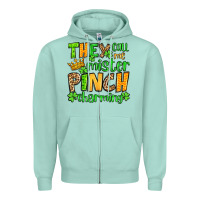 Seafoam St. Patrick's They call me mister pinch charming Zipper Hoodie - OliviaCreatesArt