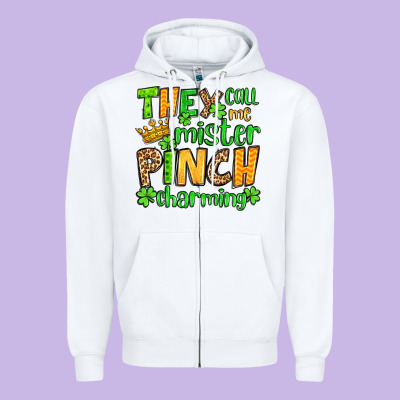 St. Patrick's They Call Me Mister Pinch Charming Zipper Hoodie Designed By Oliviacreatesart