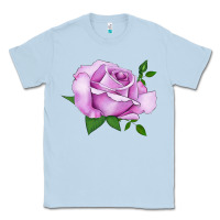Dusty Blue Life's Little Pleasures Rose Classic Tee - LillyAllenDesigns