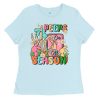 Baby Blue peeps season mode on Ladies Tee - MaliasSmallBusiness