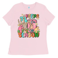 Bubblegum Pink peeps season mode on Ladies Tee - MaliasSmallBusiness
