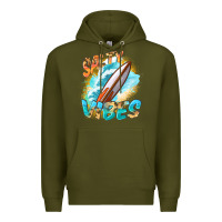 Army Green Salty vibes Premium Hoodie - FaDigitalArtStudio