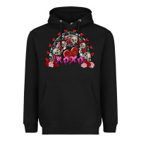 Black skull xoxo rainbow valentine's day Heavyweight Hoodie - FaDigitalArtStudio