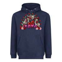 Navy skull xoxo rainbow valentine's day Heavyweight Hoodie - FaDigitalArtStudio
