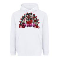 White skull xoxo rainbow valentine's day Heavyweight Hoodie - FaDigitalArtStudio