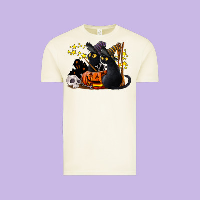 Halloween Black Cats Vintage Tee Designed By Lillyallendesigns