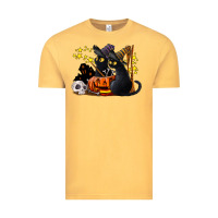 Vintage Mustard halloween black cats Vintage Tee - LillyAllenDesigns