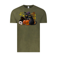 Vintage Olive halloween black cats Vintage Tee - LillyAllenDesigns