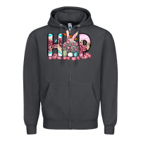 Smoke Easter Day Hop bunny Zipper Hoodie - OliviaCreatesArt