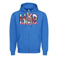 True Royal Easter Day Hop bunny Zipper Hoodie - OliviaCreatesArt