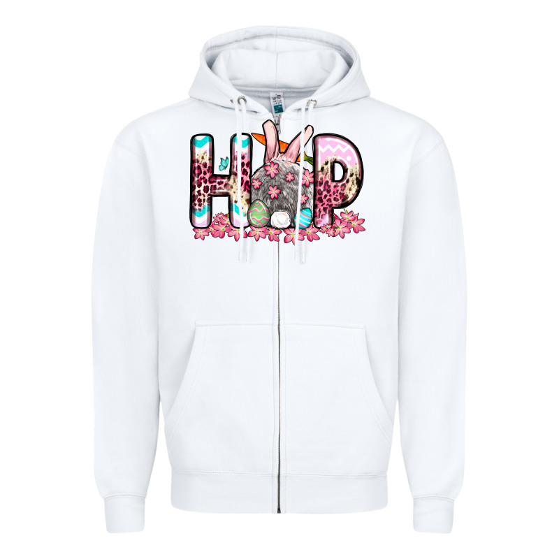 Easter Day Hop Bunny Zipper Hoodie by OliviaCreatesArt | Teevron
