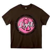 Chocolate Brown fight breast cancer Heavy Core Tee - MaliasSmallBusiness