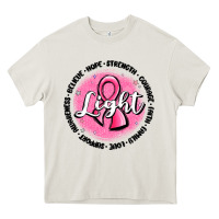 Cream fight breast cancer Heavy Core Tee - MaliasSmallBusiness