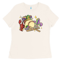 Bone mardi gras baseball Ladies Tee - MaliasSmallBusiness