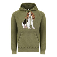 Vintage Olive beagle puppy Vintage Hoodie - LillyAllenDesigns