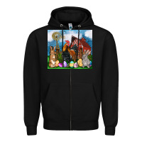 Black Farm animals 20oz Zipper Hoodie - OliviaCreatesArt