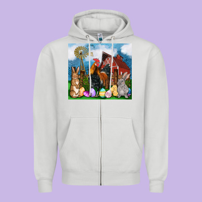 Farm Animals 20oz Zipper Hoodie Designed By Oliviacreatesart