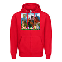 Red Farm animals 20oz Zipper Hoodie - OliviaCreatesArt