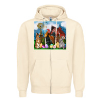 Sandshell Farm animals 20oz Zipper Hoodie - OliviaCreatesArt