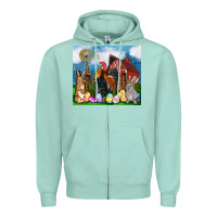 Seafoam Farm animals 20oz Zipper Hoodie - OliviaCreatesArt