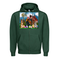 Sports Green Farm animals 20oz Zipper Hoodie - OliviaCreatesArt