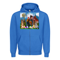 True Royal Farm animals 20oz Zipper Hoodie - OliviaCreatesArt