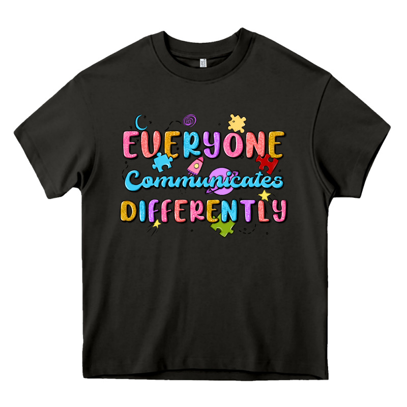 Everyone Communicates Differently Heavy Core Tee by MaliasSmallBusiness | Teevron