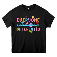 Black everyone communicates differently Heavy Core Tee - MaliasSmallBusiness