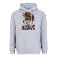 Heather Grey howdy christmas skull Heavyweight Hoodie - FaDigitalArtStudio