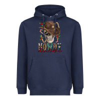 Navy howdy christmas skull Heavyweight Hoodie - FaDigitalArtStudio