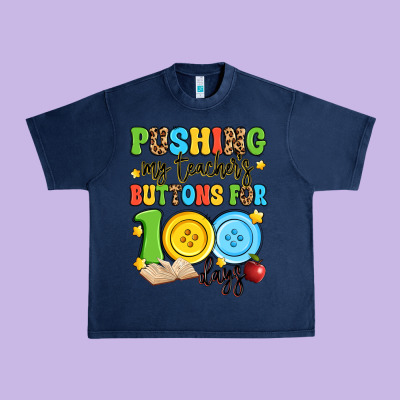 Pushing My Teacher's Buttons For 100 Days Urban Heavy Tee Designed By Artiststas