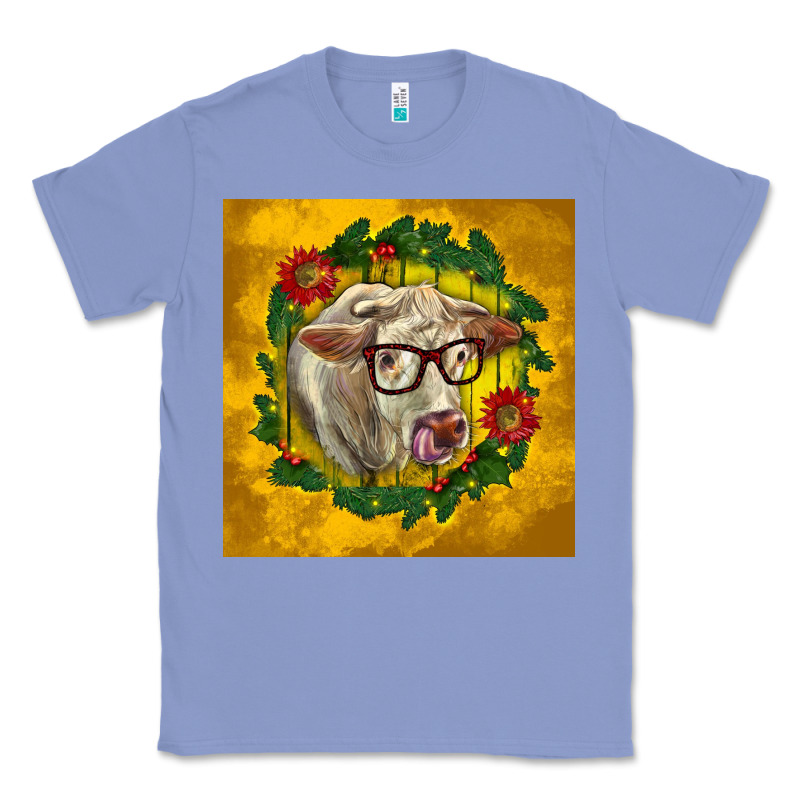 Christmas Charolais Cow Face Classic Tee by LillyAllenDesigns | Teevron