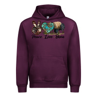 Mauve Wine Peace lLve Bison Urban Hoodie - LillyAllenDesigns