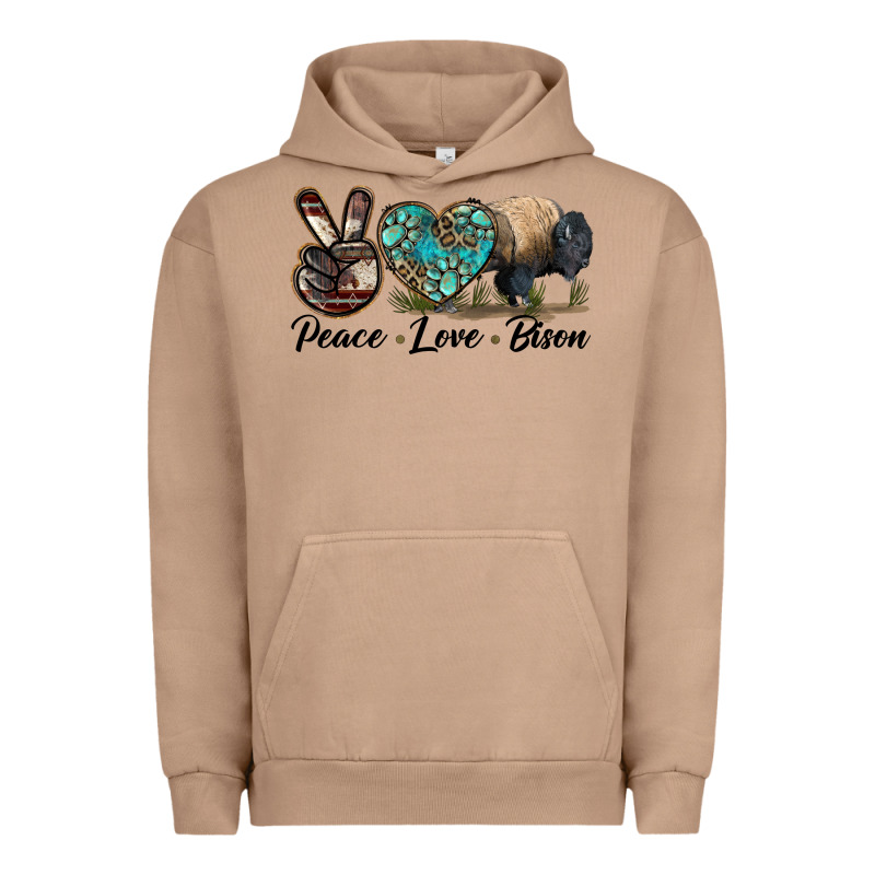 Peace Llve Bison Urban Hoodie by LillyAllenDesigns | Teevron