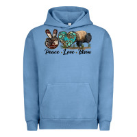 Pigment Pebble Blue Peace lLve Bison Urban Hoodie - LillyAllenDesigns