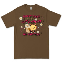 Cacao great days start with iced coffee and gratitude Premium Tee - MaliasSmallBusiness