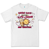 White great days start with iced coffee and gratitude Premium Tee - MaliasSmallBusiness