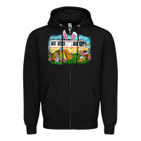 Black Easter Day camper Zipper Hoodie - OliviaCreatesArt